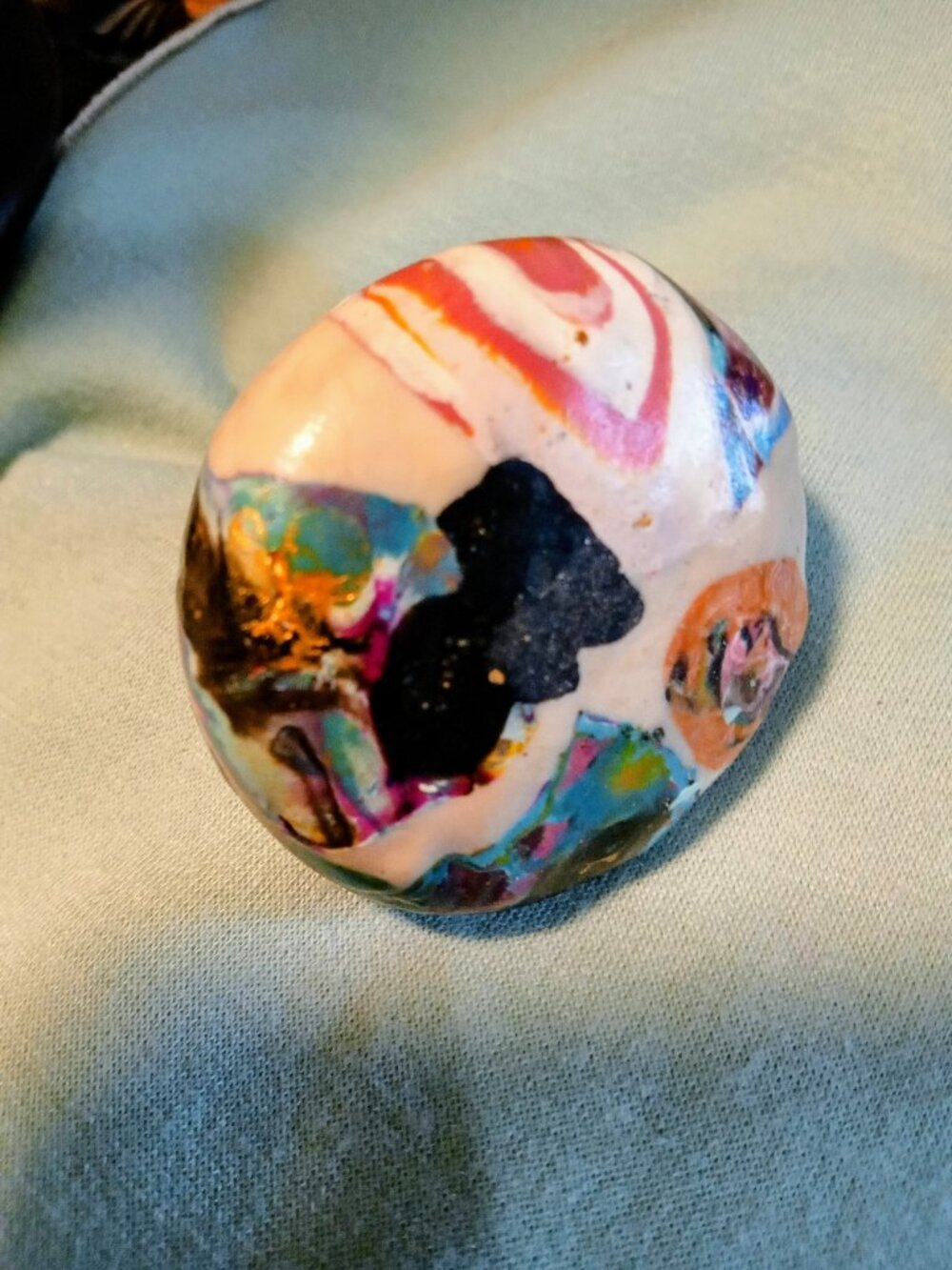 CLAY COVERED DOOR KNOB